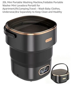 Portable Mini Washing Machine Washer with Drainage Basket Multi-Functional Black