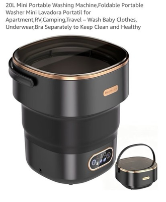 #ad Portable Mini Washing Machine Washer with Drainage Basket Multi Functional Black $65.00