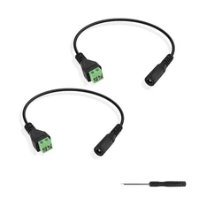 2 PCS DC 5.5x2.5mm Female to Terminal Jack Adapter Cable for CCTV Camera