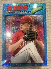 2026 Topps Heritage #31  - Andrew Abbott - Blue Sparkle Parallel - Cincinnati
