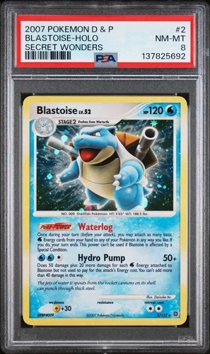 Blastoise 2/132 Secret Wonders Holo PSA 8