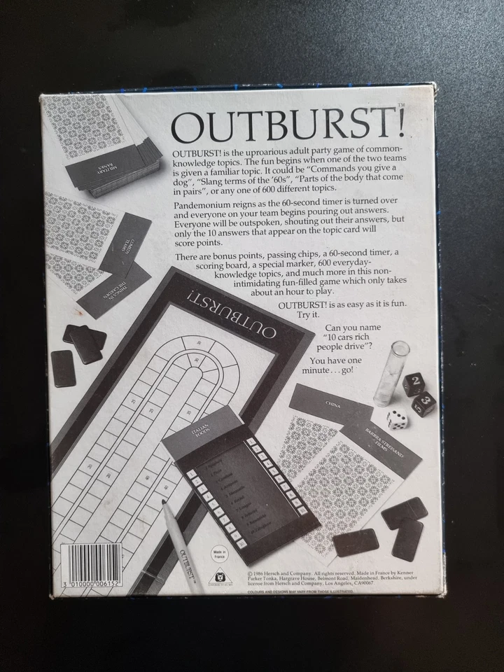 Vintage - Outburst - First Edition Board Game - 1986 - Parker - Complete - Image 2 of 4