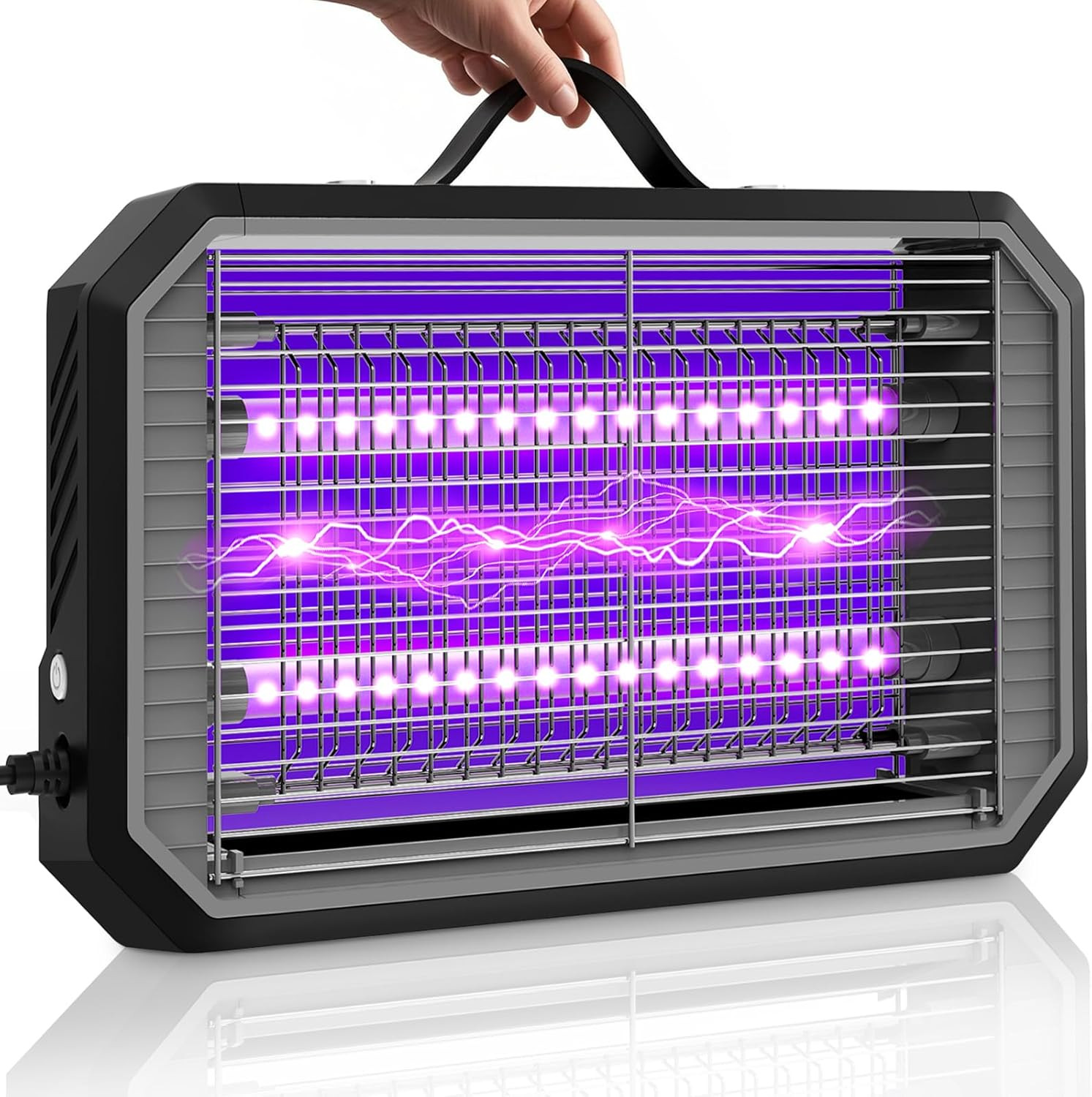 Tue mouche électrique 4200V avec 2 x 5W LED UV de couleur noire pour intérieur