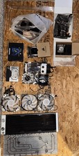 PC Water Cooling Parts Lot Reservoir, Radiator, Pump, Distro Plate, RGB Fans,Dye