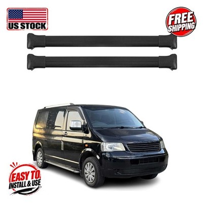 VW T5 T6 6.1 TRANSPORTER MULTIVAN CARAVELLE 2003-2024 Roof Racks Elegance V1 Blk