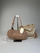 Borsa a tracolla vintage Marni in morbida pelle Y2K blush rosa argento