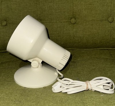 Vtg GE PLK-1 White MCM Space Age Portable Spotlight Lamp Retro Wall Hanging Prop