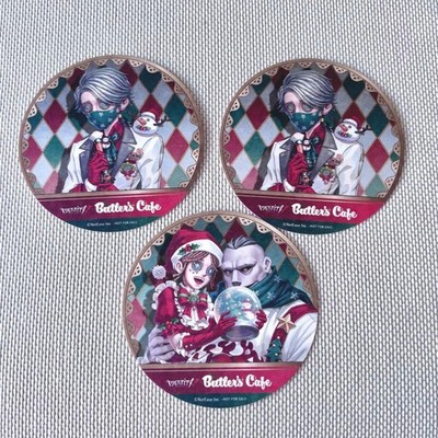 Identity V Coffin Bearer / Gardener Coasters 3pc Set  Butler Café Xmas Collab,