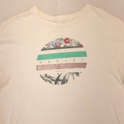 Hurley Casual Crew Neck Short Sleeve Graphic T-Shirt Mens Size XL White