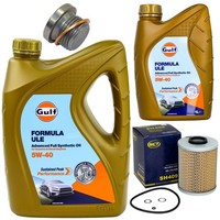MotoröL Filter Set Gulf Formula ULE 5W-40 6 Liter + Schraube FüR BMW 3Er Z3 E36