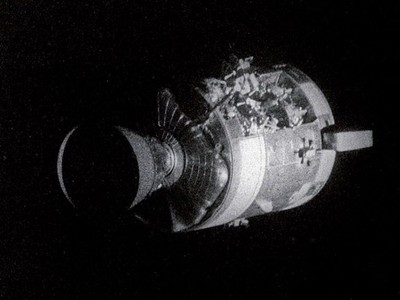 Apollo 13 service module After suffering an explosion During Mission to the Moon