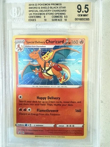 Pokemon Special Delivery Charizard SWSH075 Black Star Promo Cosmos Holo BGS 9.5