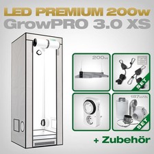 GrowPRO 3.0 XS LED Growbox Komplettset EVO 3-60 200W hohe Erträge & AKF/Abluft