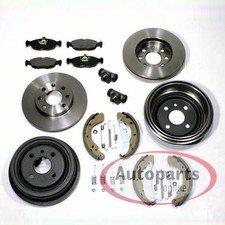 Bremsscheiben Set vorne + Bremstrommel + Zubehör hinten für Opel Astra F Caravan