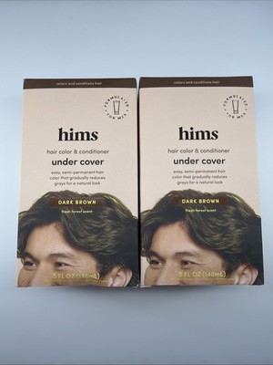 hims Under Cover Hair Color & Conditioner Dark Brown 5 fl oz Set of 2 pack New