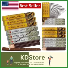 Incense Bundle White Sage & Palo Santo Sticks with Holder Smudging Kit Aromat...