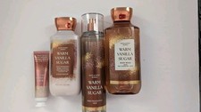 Bath  Body Works Warm Vanilla Sugar 4pc Set Mist Lotion Wash Hand Cream