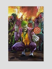 Póster impreso artístico de cómics de Joker Batman villano DC decoración de pared coleccionable 11x17