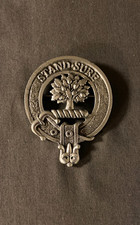 Scottish Anderson Clan Crest Pewter Badge or Kilt Pin "Stand Sure"