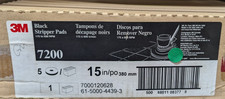 3M 15" Black Stripping Pads 7200 Full Case Qty 5 Floor Stripper 61-5000-4439-3