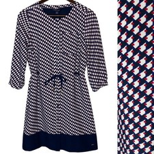 Tommy Hilfiger Adaptive Crepe Mini Shirt Dress Navy size XS