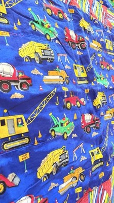 VTG 1997 Construction Quilt 46x40 - Handmade Fabric Traditions Work Zone Rare