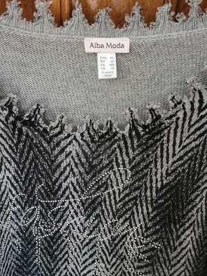 Leichter Pullover von ALBA MODA Gr. L In Den Farben Schwarz/Grau Top Zustand