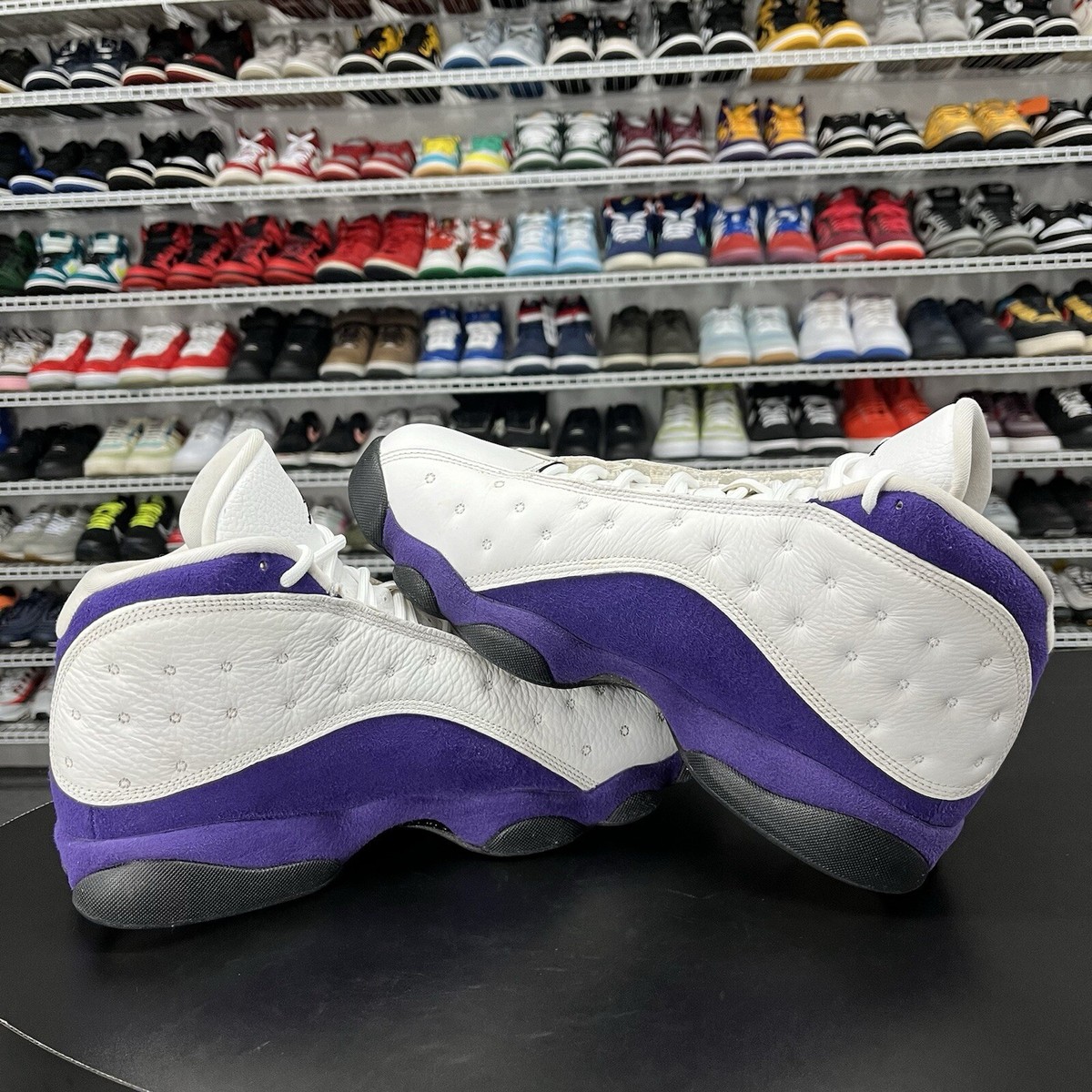 jordan 13 purple and white