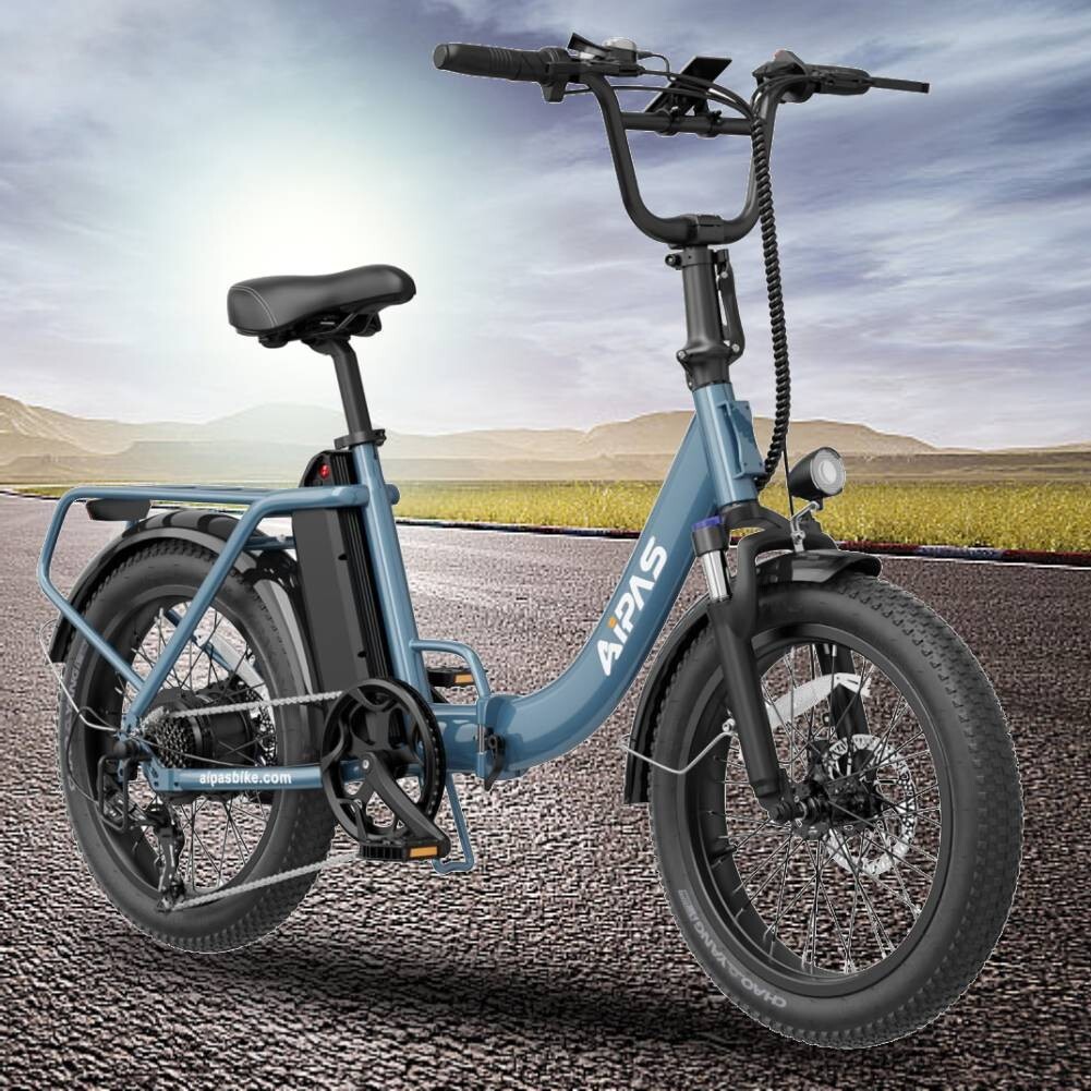Aipas Folding Electric Bicycle 1100W Peak 20inch eBike Mountain ebike 7 Speed US