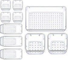 25 Pcs Draw Organizer Box Desk Drawer Fridge Tray Makeup Storage Plastic Divider