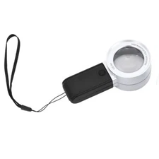 30X Handheld Zoomer magnifier Curio Magnifying Glass with 3LED 1UV Lamp Loupe