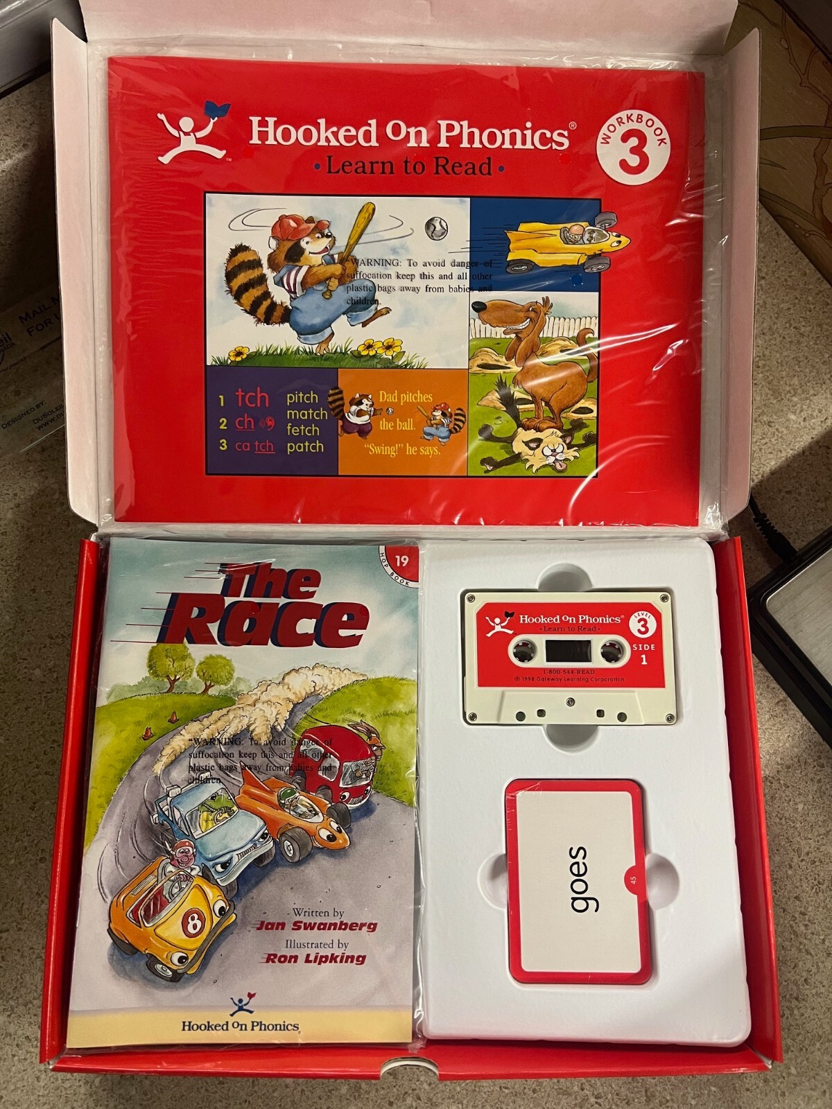 Hooked on Phonics Level 3 Cassette Tape Cards Workbook Learn to Read