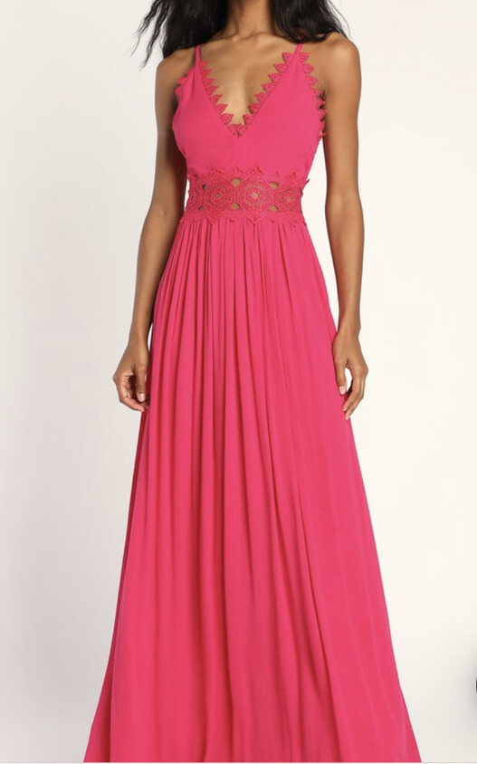 hot pink lulus dress Lulus This is Love Hot pink Maxi Dress. NWT. Size Xs. Color Bright Magenta.