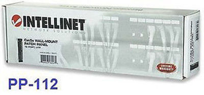 12 Port UTP CAT5e Wall-Mount Patch Panel, Intellinet