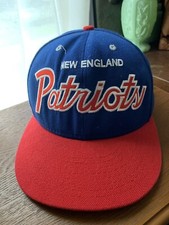 New England Patriots Script Hat Cap Snapback Mitchell  Ness Vintage