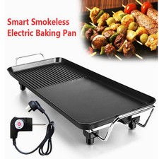 LARGE TEPPANYAKI GRILL TABLE ELECTRIC HOT PLATE BBQ GRIDDLE CAMPING 1500W