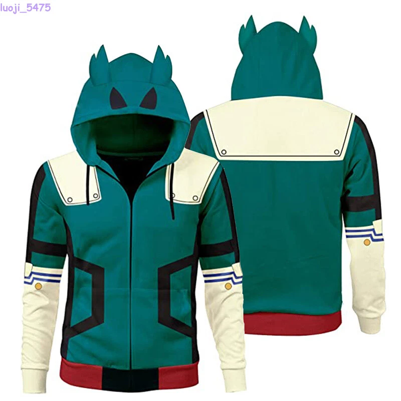 Midoriya Izuku My Hero Academia World Hero Cosplay Hoodie Zip Up Jacket Coat New - Image 2 of 4