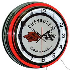 19 Chevrolet Corvette 1953 Sign Double Neon Clock Garage Man Cave Decor Red 19 Chevrolet Corvette 1953 Sign Double Neon Clock Garage Man Cave Decor Red