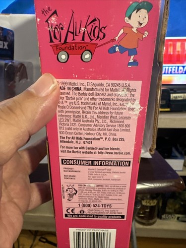 1999 Rosie O'Donnel Barbie Doll Friend of Barbie Mattel New Heavy Wear On Box - Picture 5 of 6