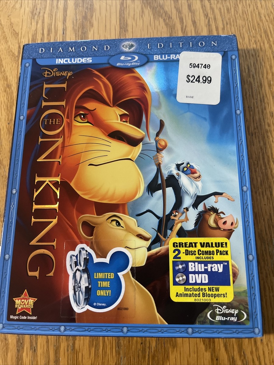 Disney The Lion King Blu-ray & DVD 2 Disc Set With Slipcover
