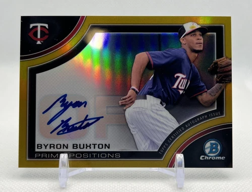 2015 Bowman Chrome Gold Prime Positions Autograph #PPA-BB Byron Buxton 32/50