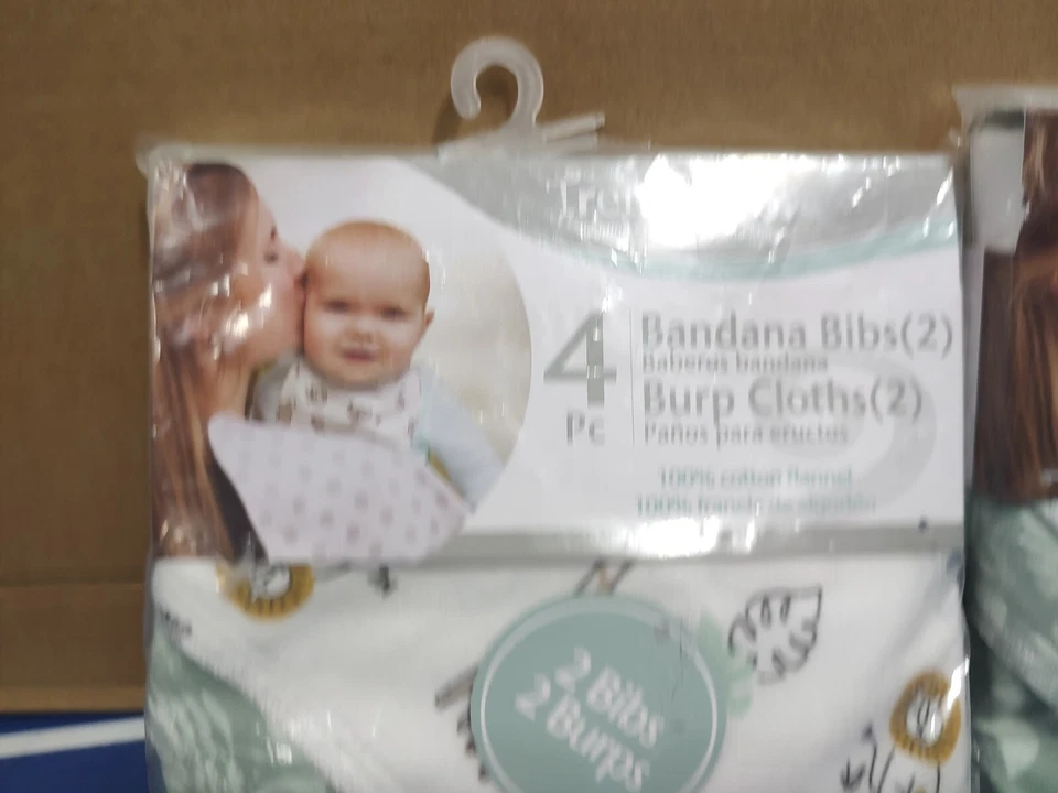 Juego de 2 paños Ea Trend Lab, babero y eructo, 2 baberos bandana 2 paños para eructar, (4 de ea) Foto 2 de 4