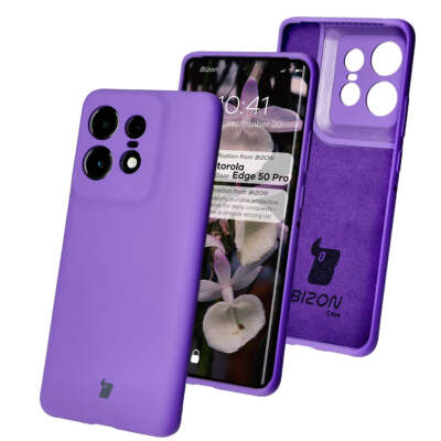 Handyhülle für Motorola Edge 50 Pro Bizon Case Cover Futeral Tasche Etui Violett
