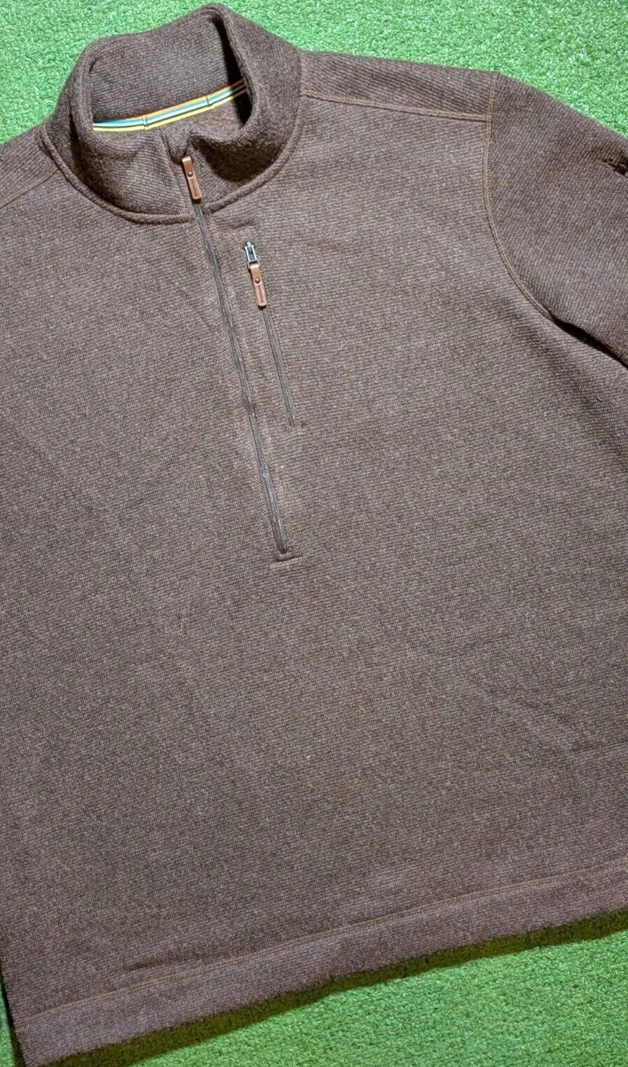 smartwool bourbon heather hudson trail fleece half zip sweater