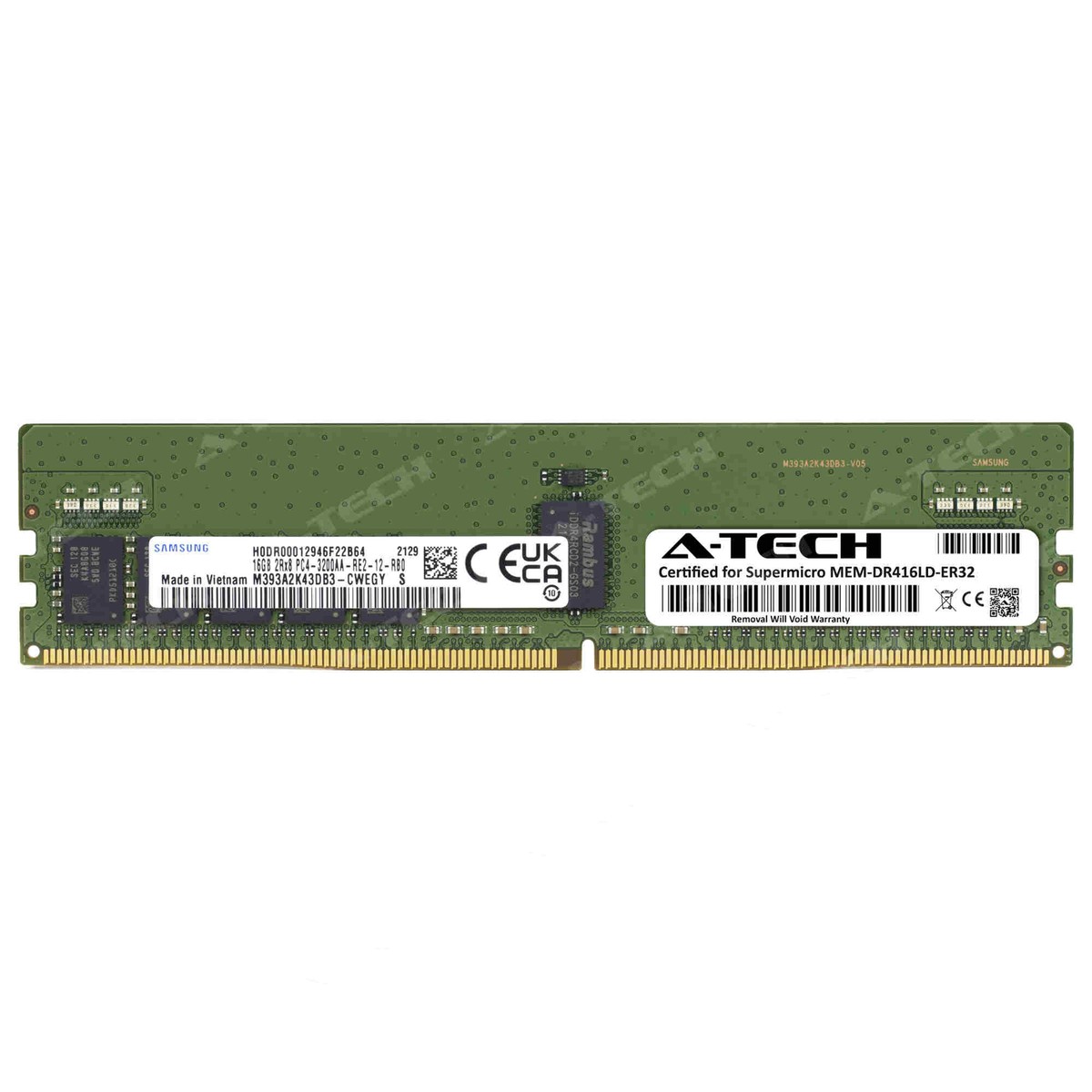 Samsung 16GB (2 x 8GB) PC4-25600 (DDR4-3200) Memory
