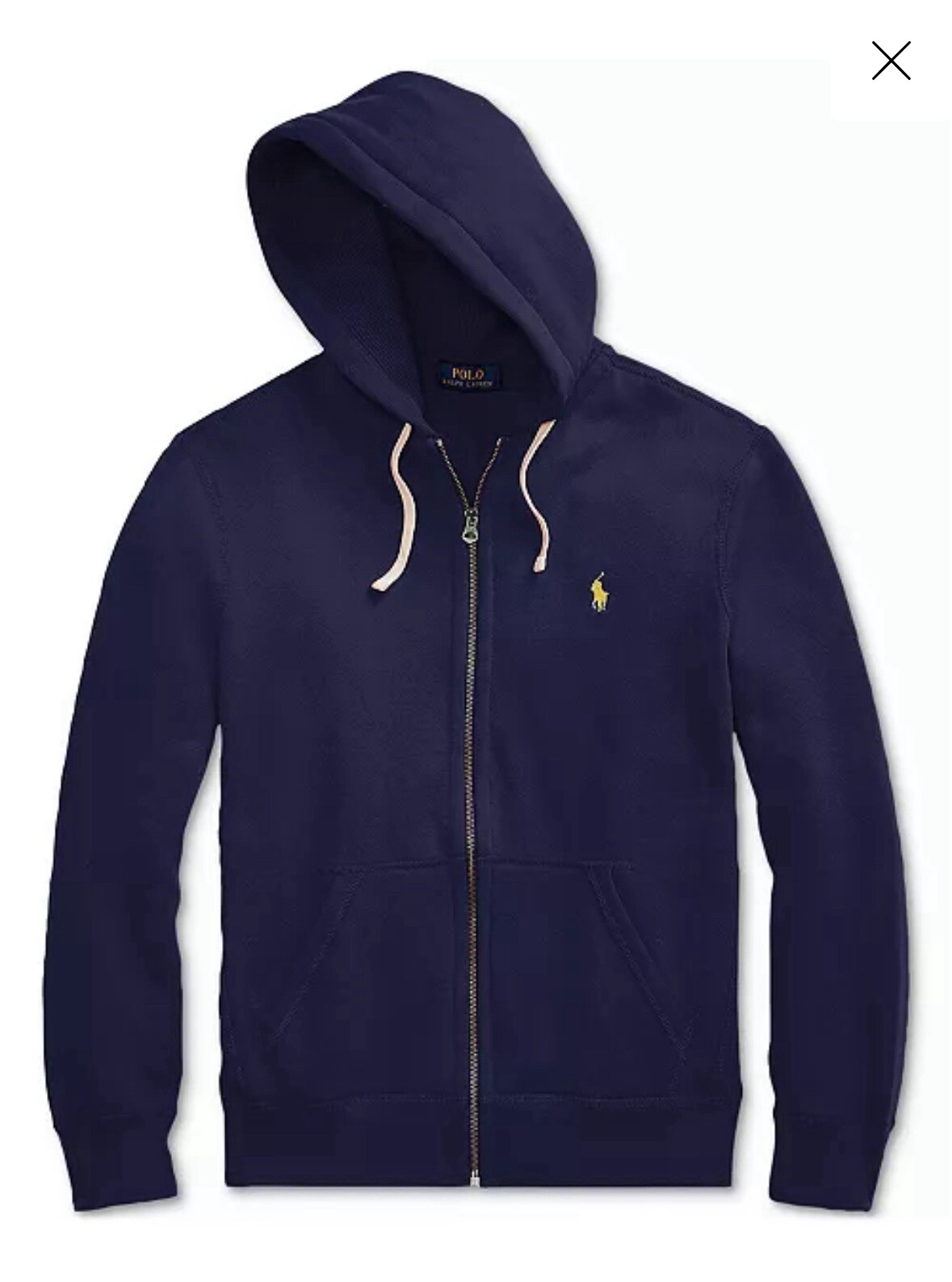 Polo Ralph Lauren maglione uomo blu medio full zip logo pony felpa con cappuccio