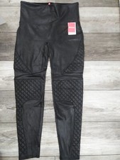 Spanx Women's VERY Black Dont-Faux-Get Faux Leather Leggings Size XL Stretch