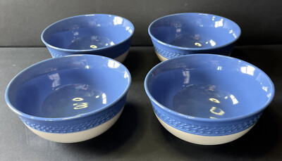 4 Paula Deen Southern Gathering Blue Cereal Bowls