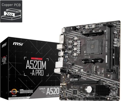 MSI A520M-A PRO Desktop Motherboard - AMD A520 Chipset