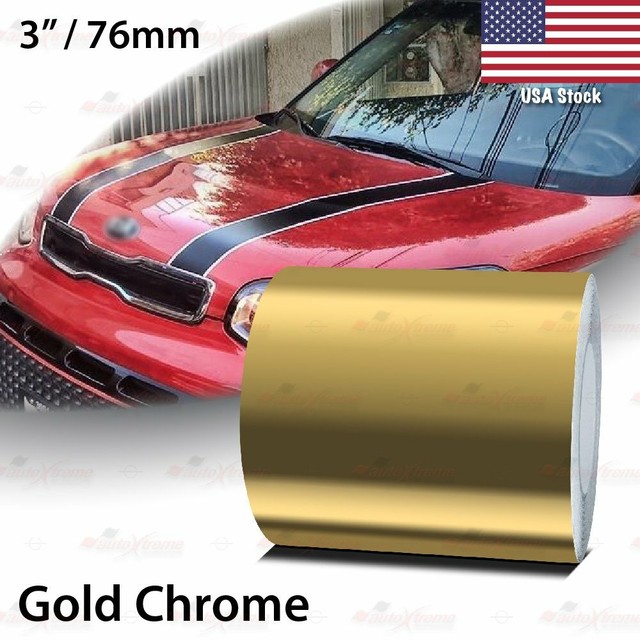 GOLD CHROME 3" PIN STRIPE Car Model Pinstriping Decal TAPE Vinyl